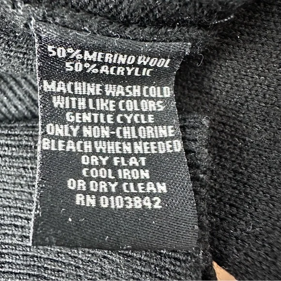 Neiman Marcus V-neck Argyle Wool Blend Sweater Black Gray Size XXL - Picture 6 of 6